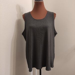 NWOT Eileen Fisher Women's Ribbed Scoop Neck Stretchy Tank Top, XL